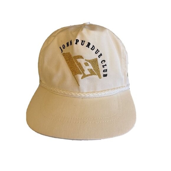 Vintage White 1980s John Purdue Club Trucker Hat Snapback Cap Made In USA - Picture 1 of 5